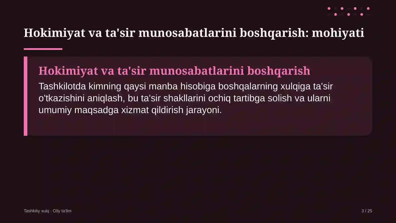 yilqichilikda tashkilotda hokimiyat va ta'sir munosabatlarini boshqarish 7250 3