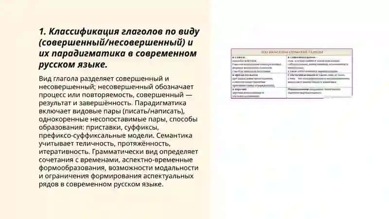 Лексико-грамматические разряды глагола и особенности их функционирования в современном русском языке 3