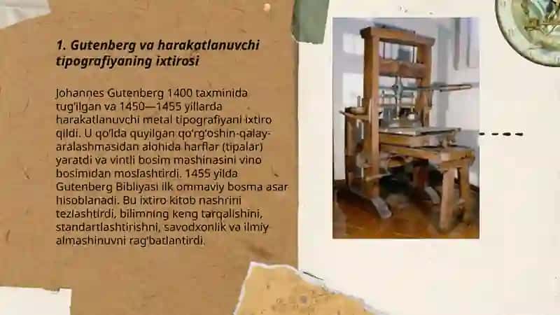Gutenberg va harakatlanuvchi tipografiya 3