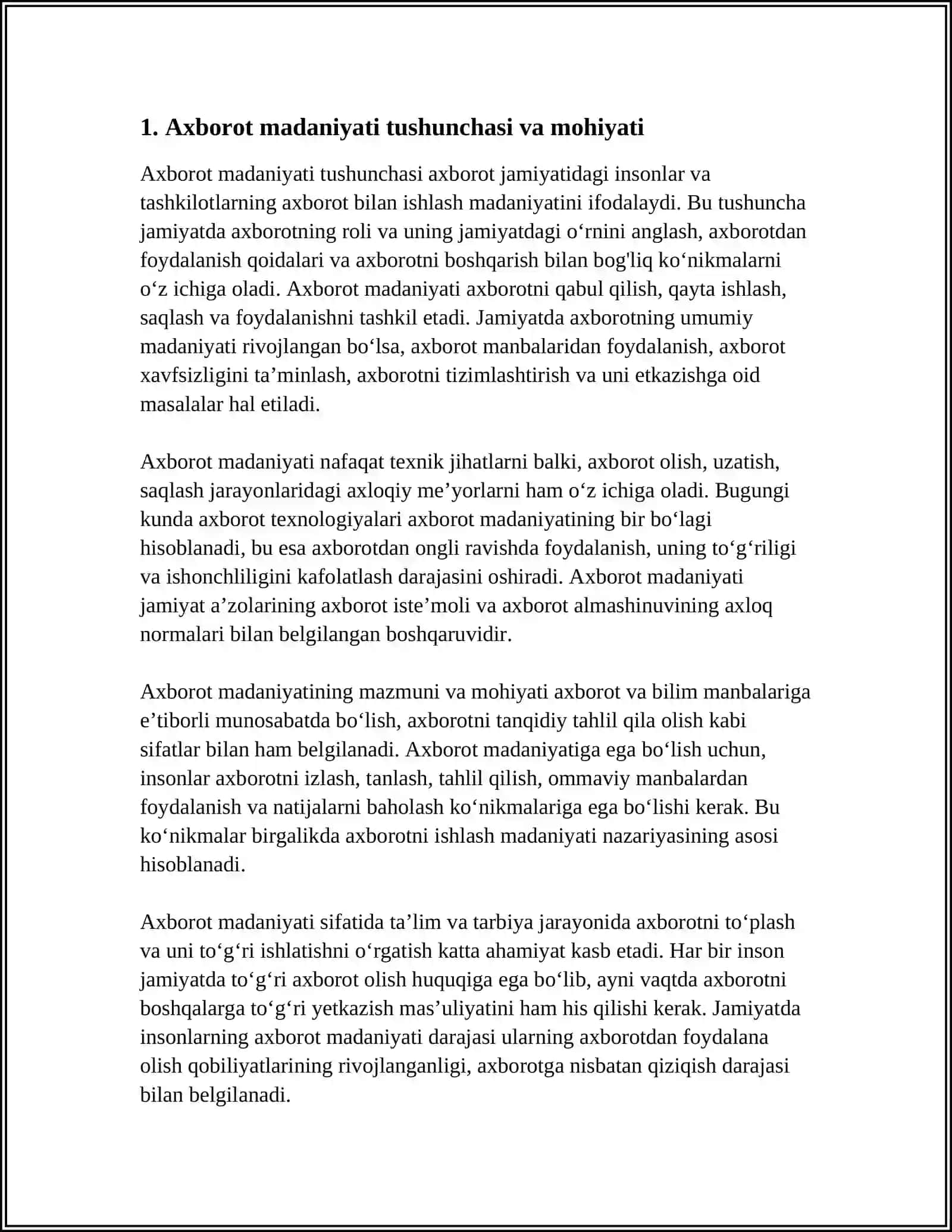 AXBOROT MADANIYATINING MAZMUN VA MOHIYATI 3