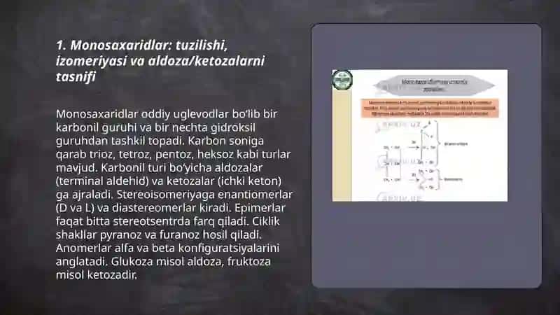 Monosaxaridlarga xos sifat reaksiyalari.Uglevodlar 3