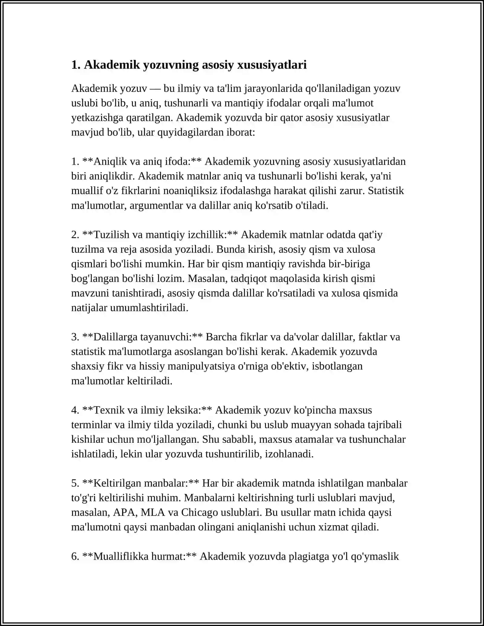 AKADEMIK YOZUV XUSUSIYATLARI 3