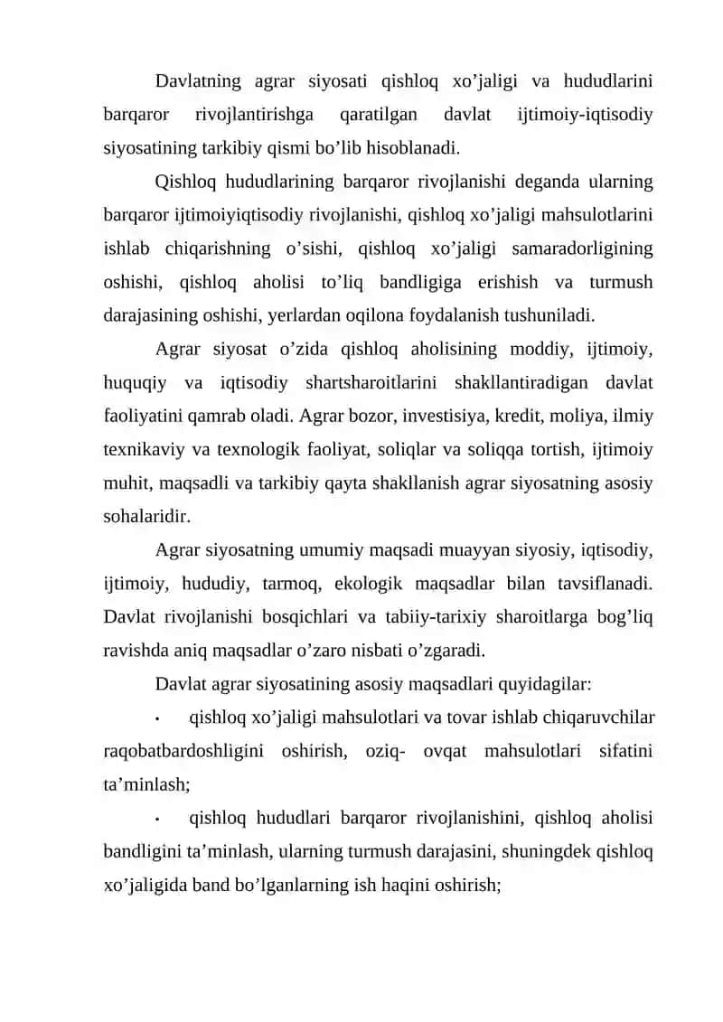 O‘zbekiston Raspublikasi Agrar Siyosati 3