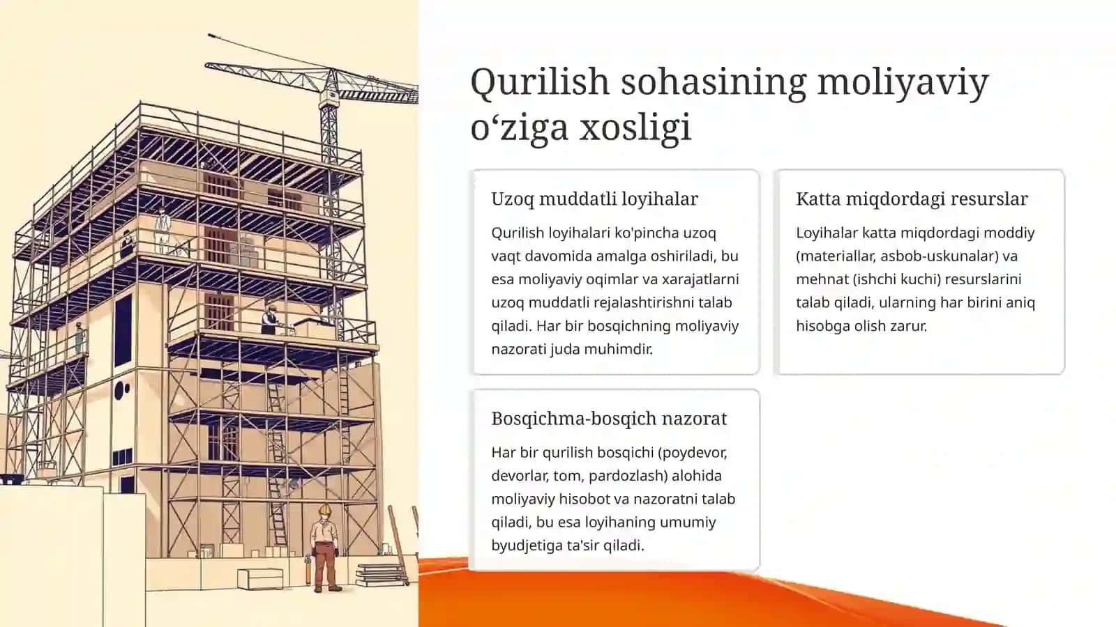 Qurilish tashkilotlarida buxgalteriya hisobi predmeti 3