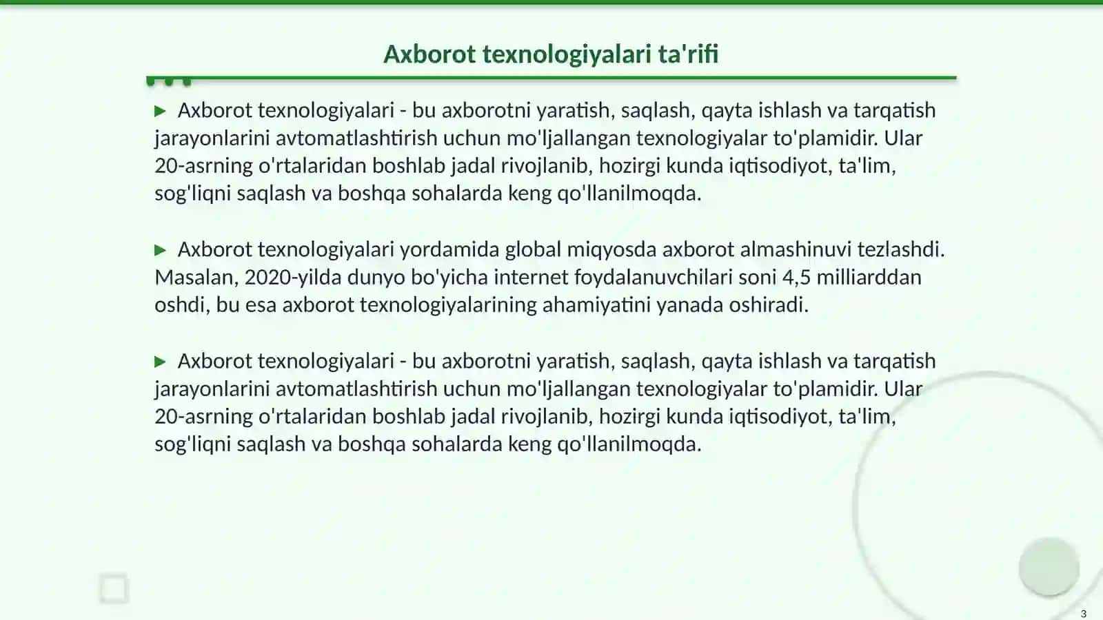 Axborot texnologiyalarining infratuzilmasi 3