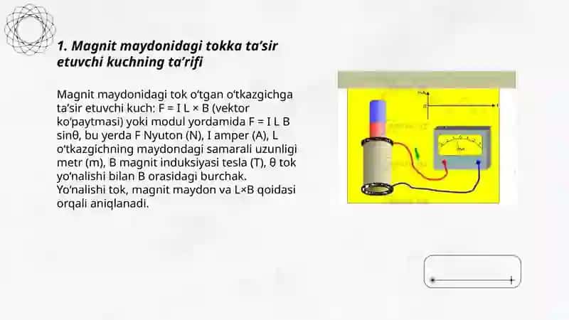 Magnit Maydonidagi Tokka Ta'sir Etuvchi Kuch 3