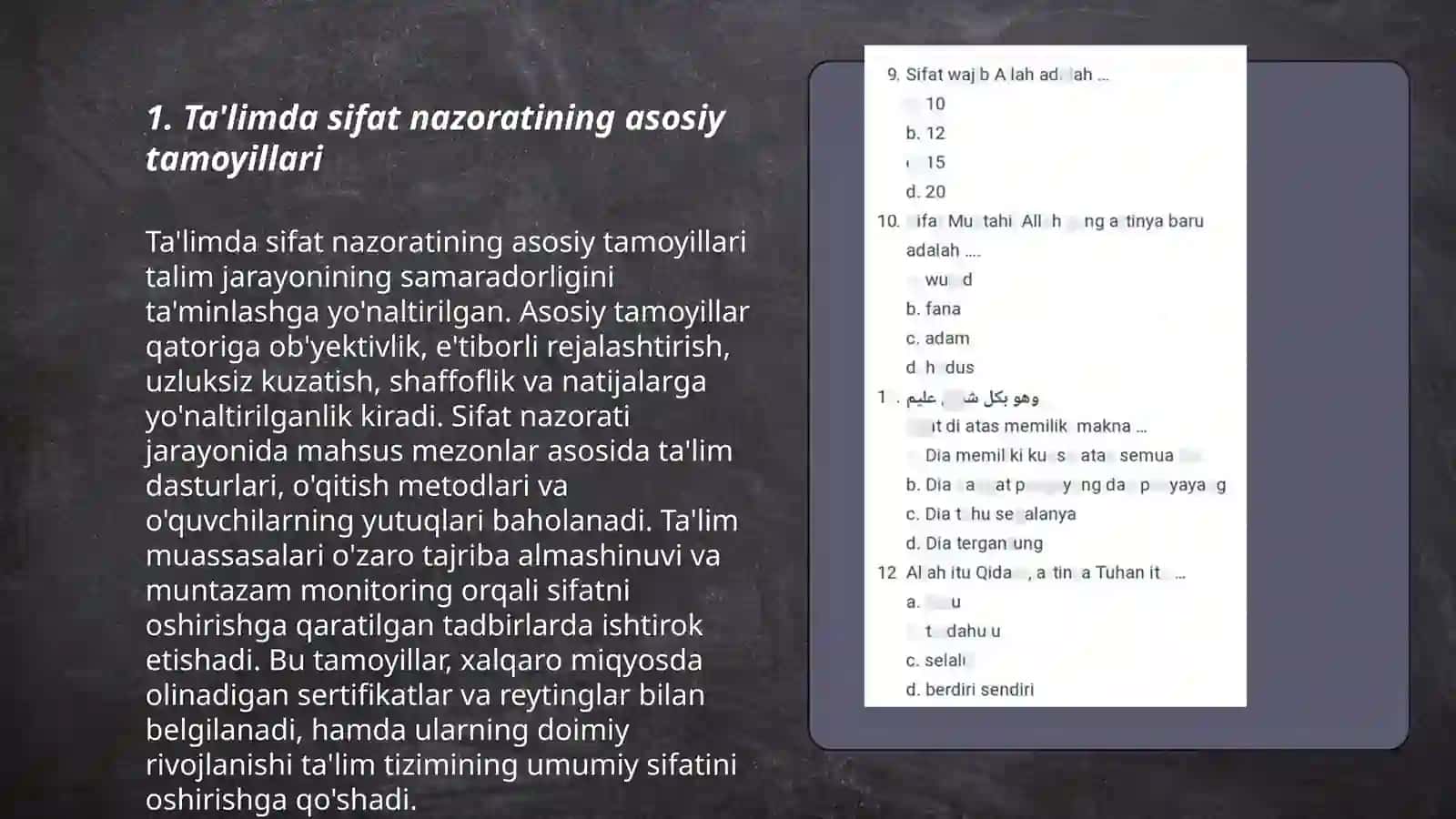 Ta'limda sifat nazoratining asosiy tamoyillari 3
