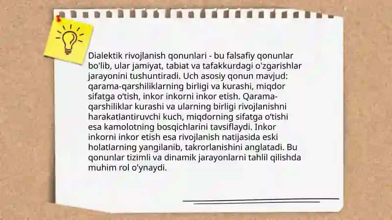 Dialektik rivojlanish qonunlari 3