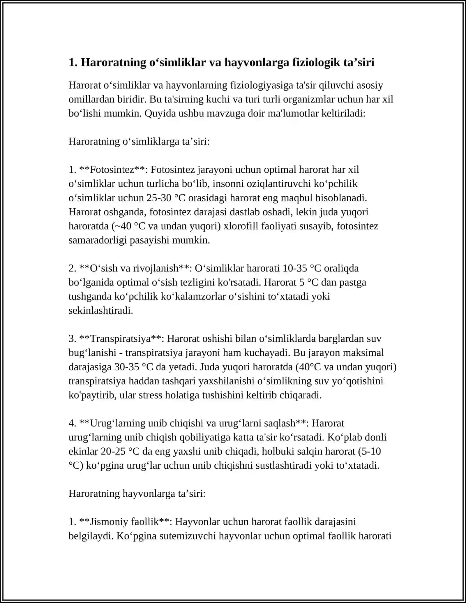 ABIOTIK OMILLARNING TIRIK ORGANIZMLARGA TA'SIRINI O'RGANISH 3