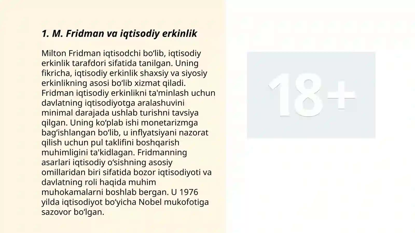 M. Fridman va uning qarashlari 3
