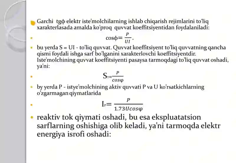 Quvvatkoeffitsiyentini oshirib elektr energiya tejamkorligi 3