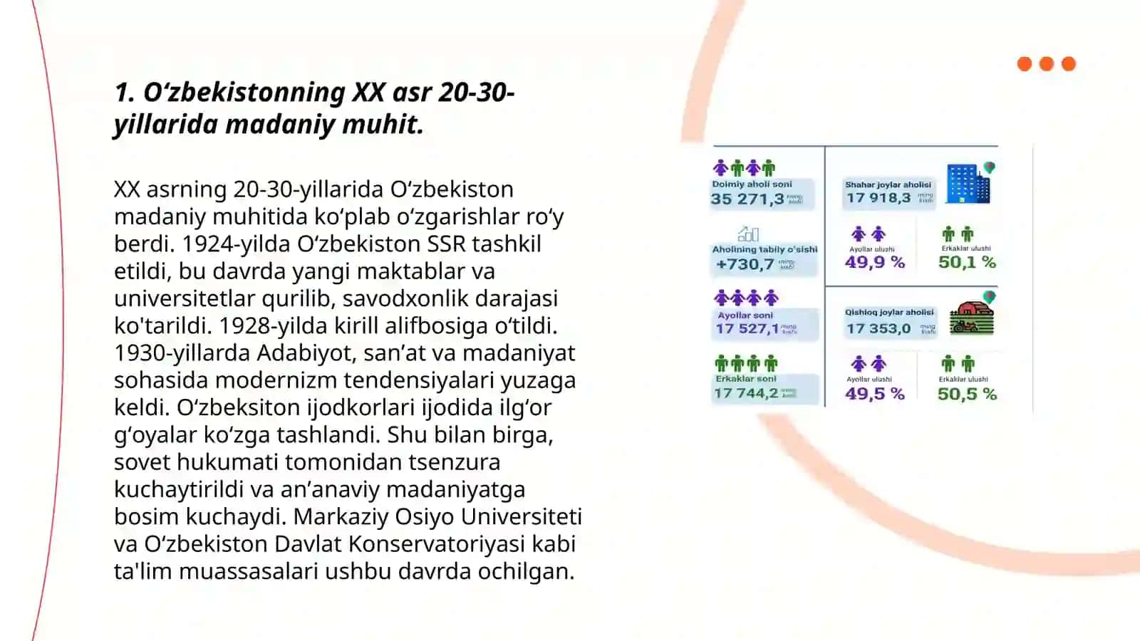 O‘zbekistonning XX asr 20-30-yillarida madaniy muhit 3