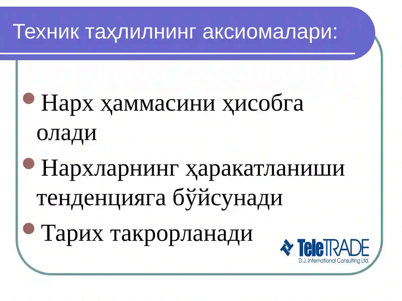 Молия бозорларининг техник таҳлили 3