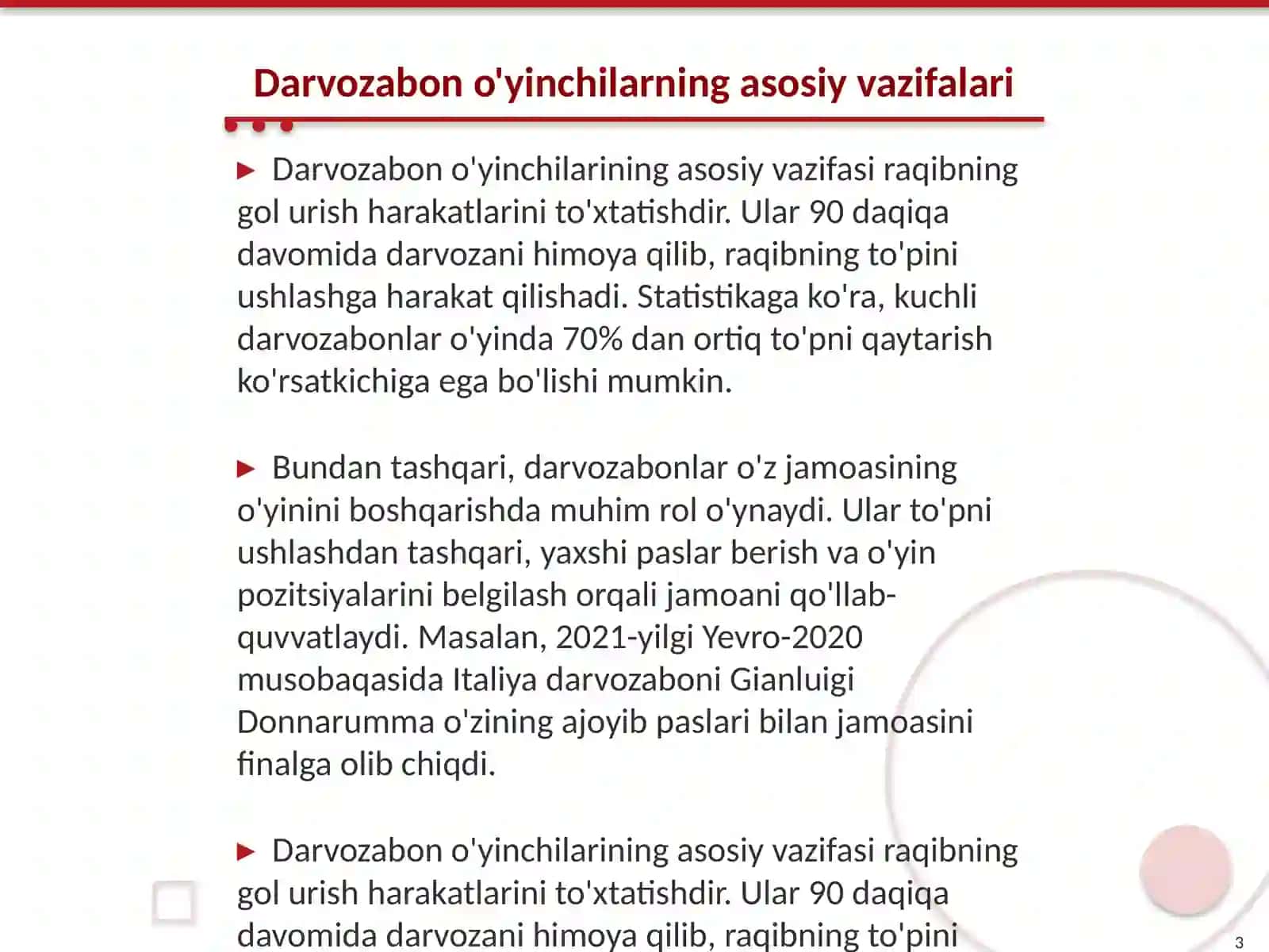 Futbolda darvozabon oʻyinchisi texnikasi 3