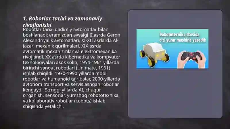 Robotlar tarixi va zamonaviy rivojlanishi 3