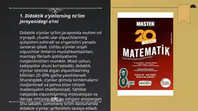 Didaktik o‘yinlarning ta'lim jarayonidagi o‘rni 3