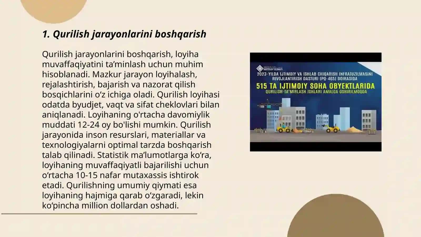 Qurilish rejalarini amalga oshirish 3