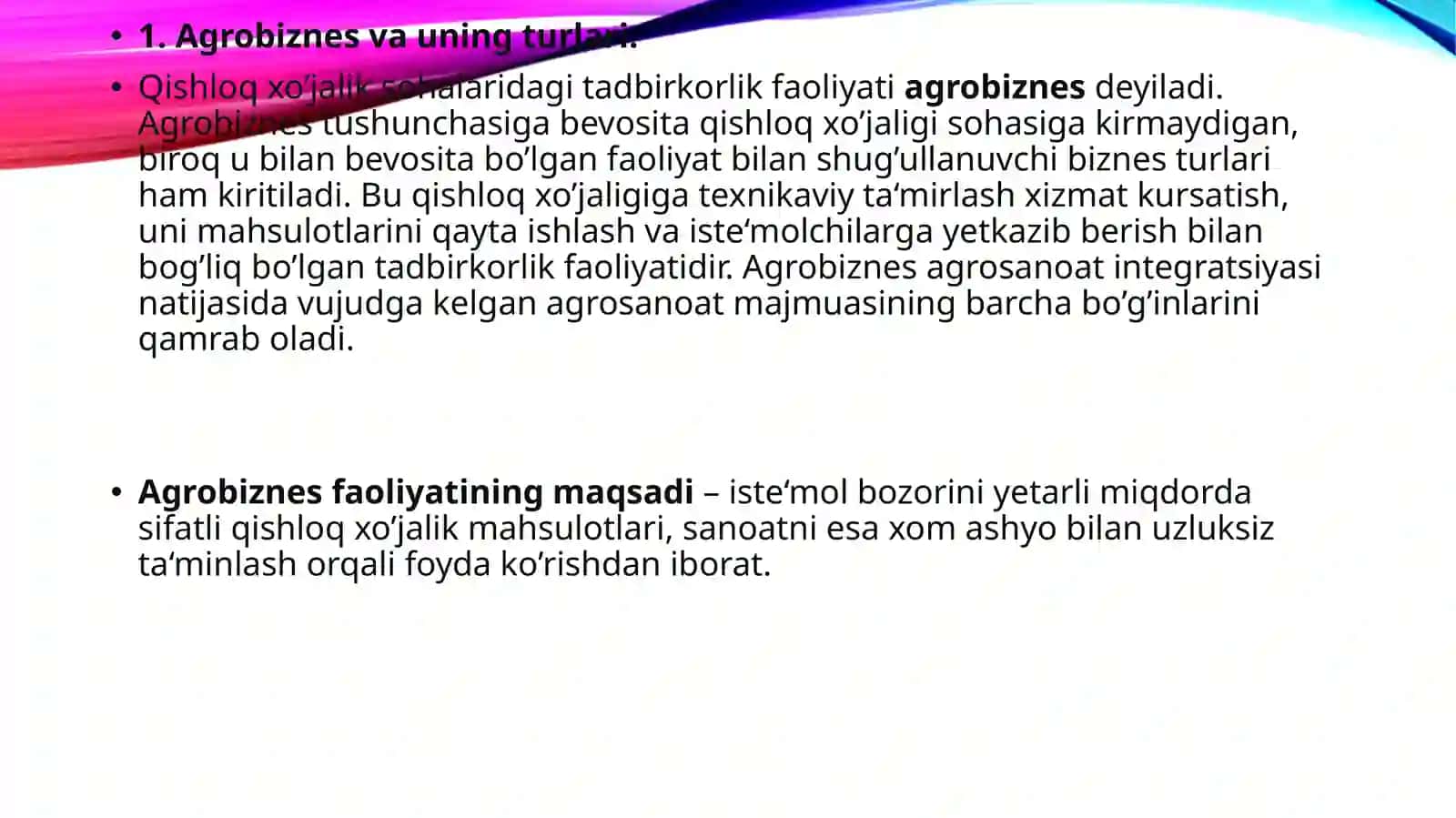 Agro biznes va uning turlari 3