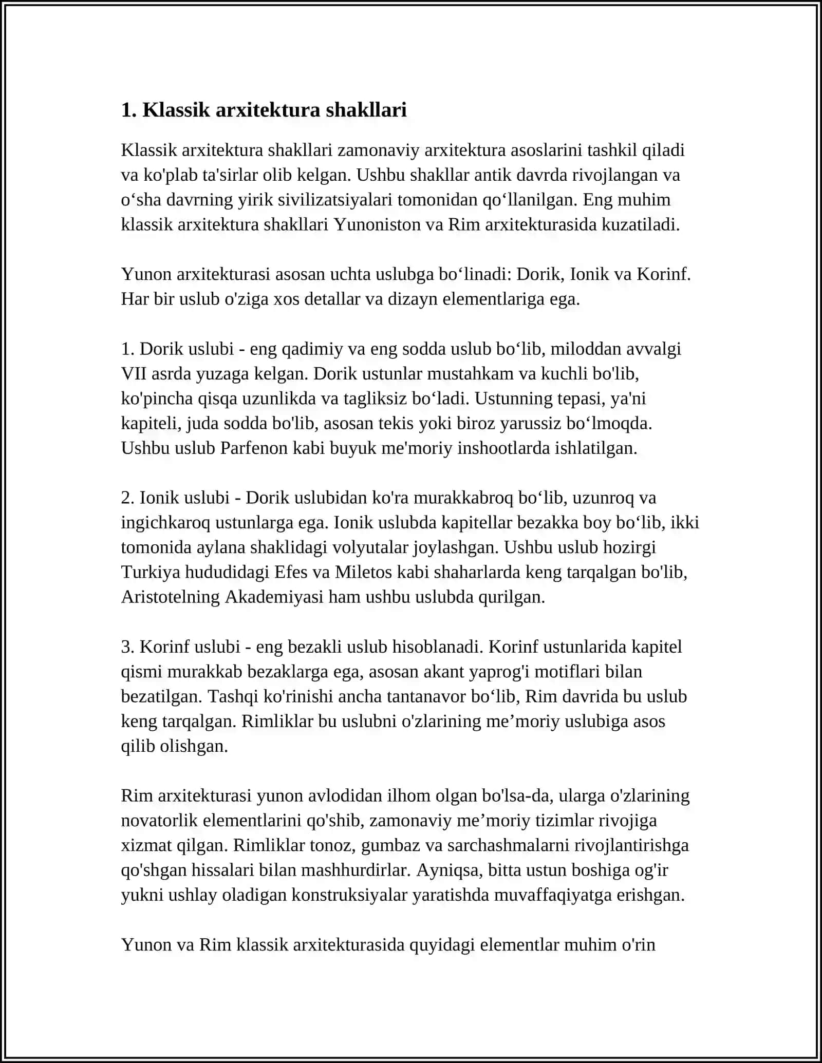 ARXITEKTURA SHAKLLARI 3