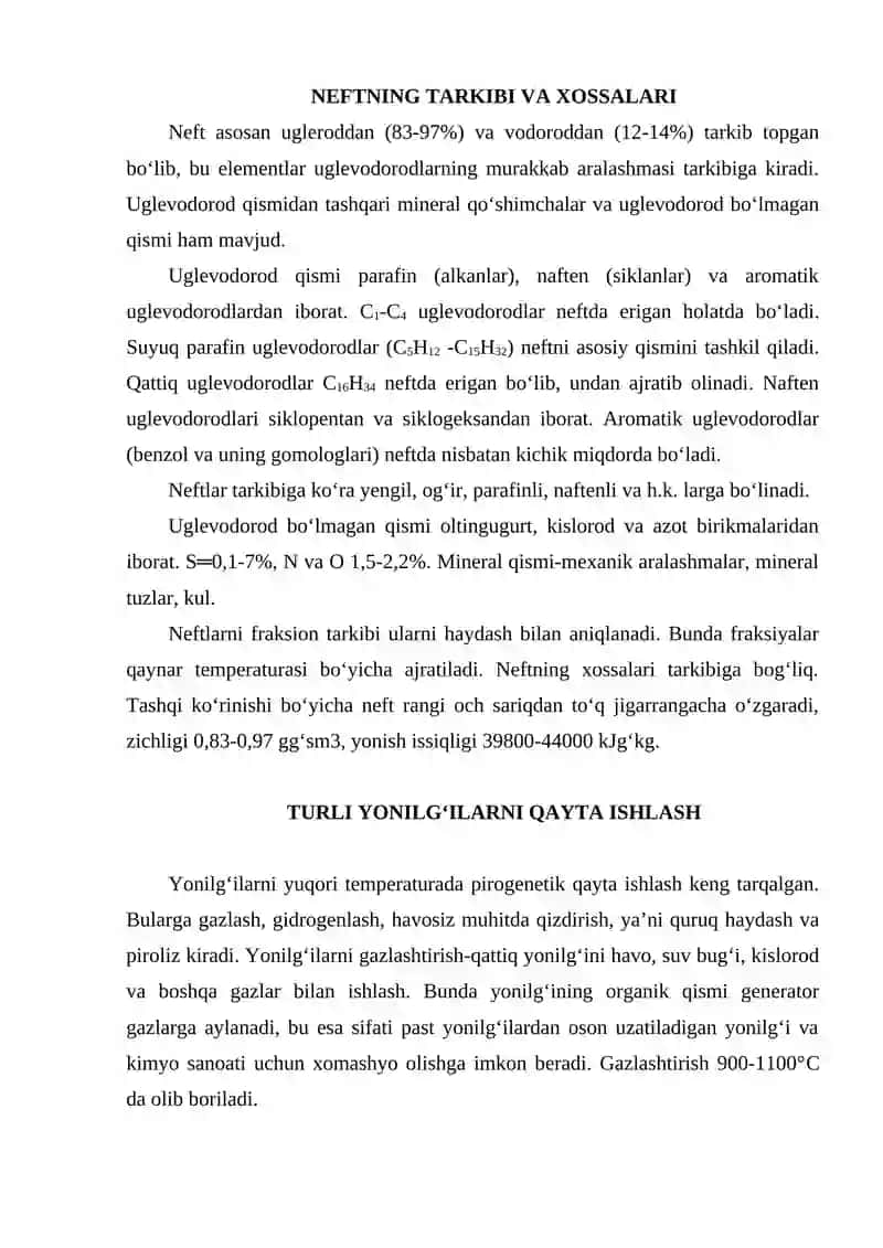 Yonilg‘ilarni qayta ishlash texnologiyasi 3