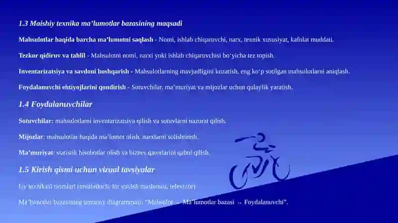 MAISHIY TEXNIKA MA’LUMOTLAR BAZASI 3
