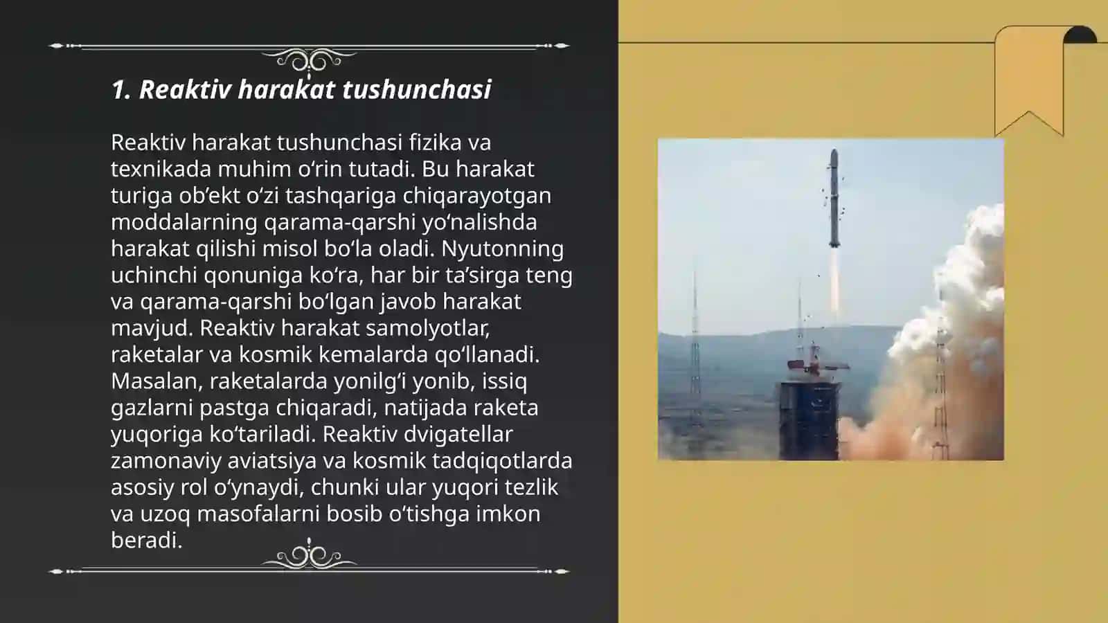 Oʻzgaruvchan massali jism harakati.Reaktiv harakat 3
