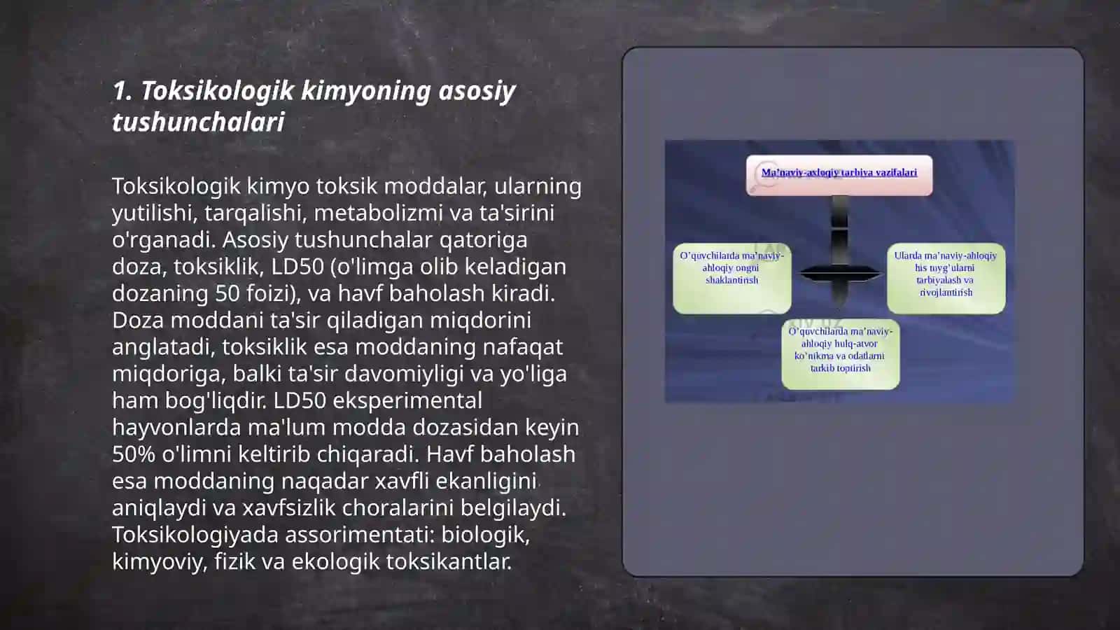Toksikologik kimyo moduli,maqsadi mohiyati va vazifalari 3