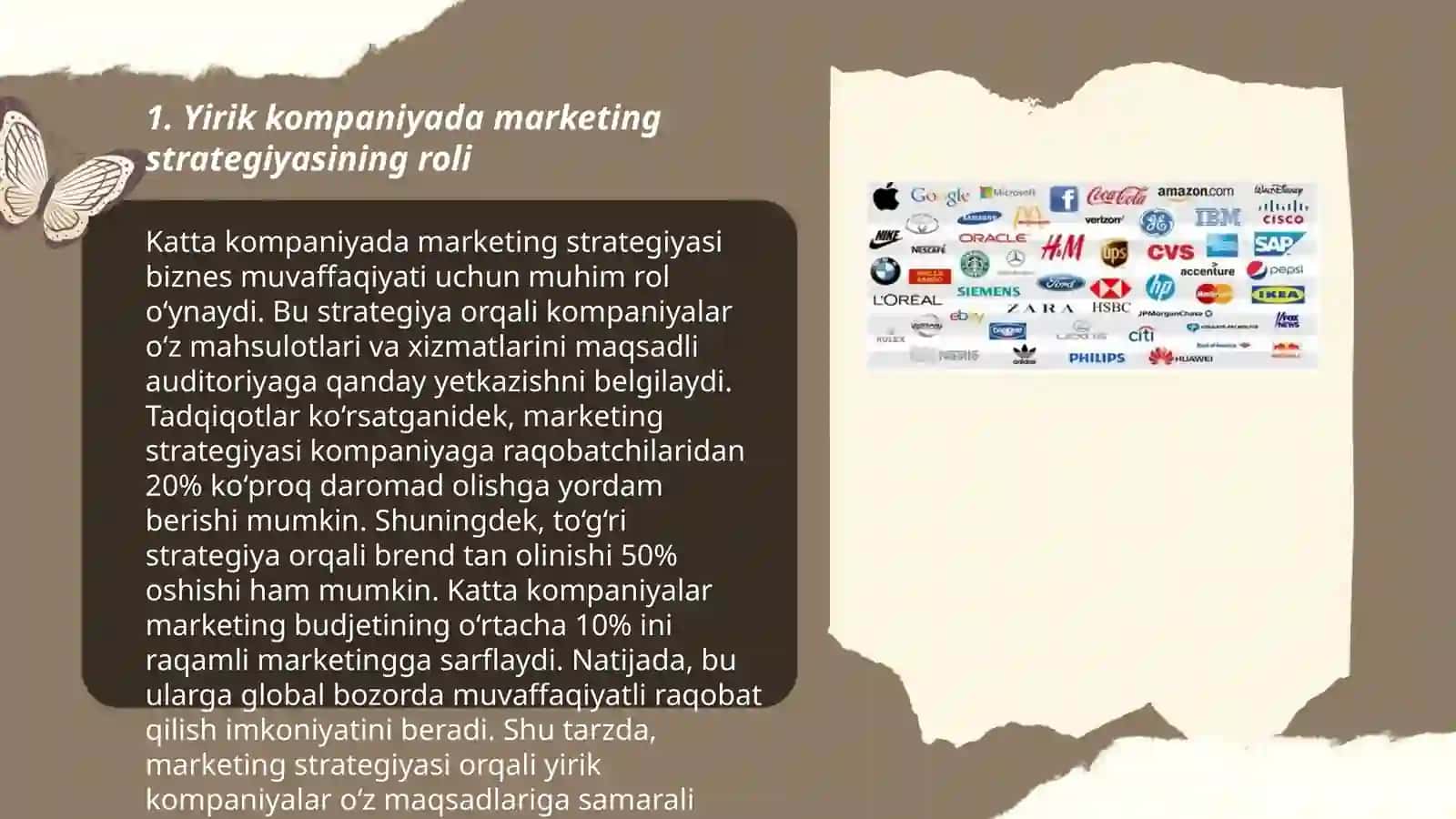 Yirik kompaniyaning marketing siyosati 3
