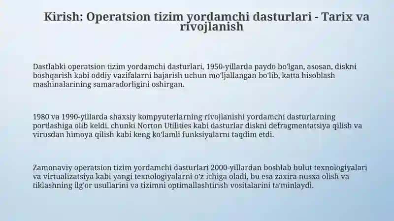 Operatsion tizim yordamchi dasturlari 3