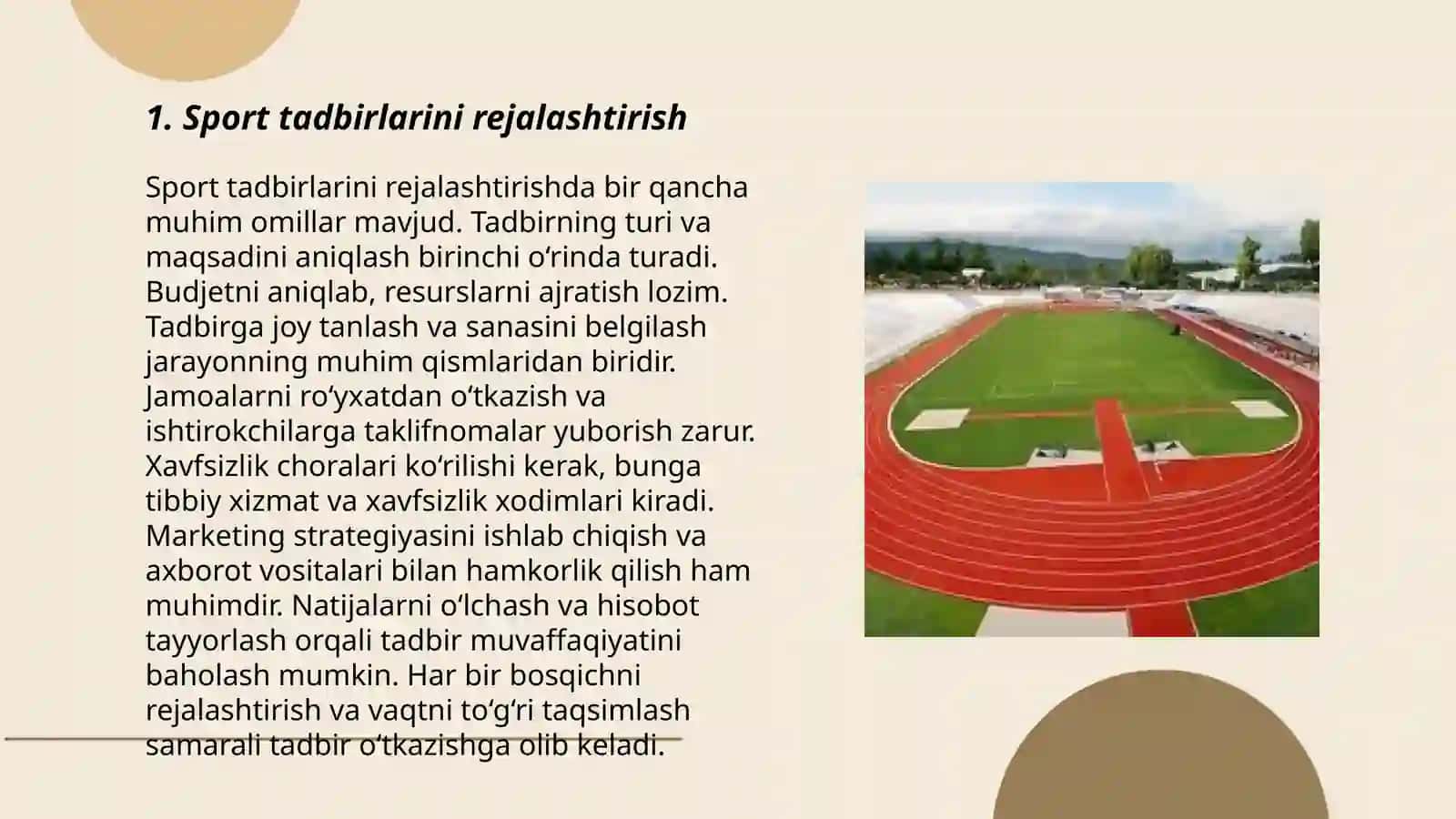 Sport tadbirlarini tashkil etish 3