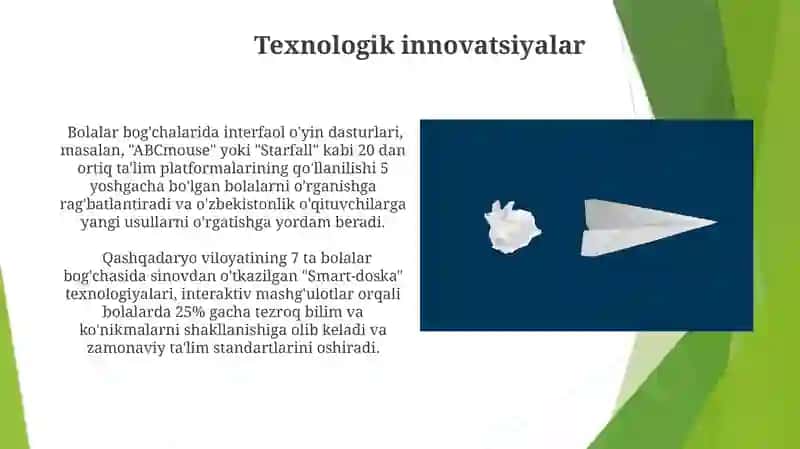 Innovatsiya turlari Maktabgacha talim tashkilitlarida 3