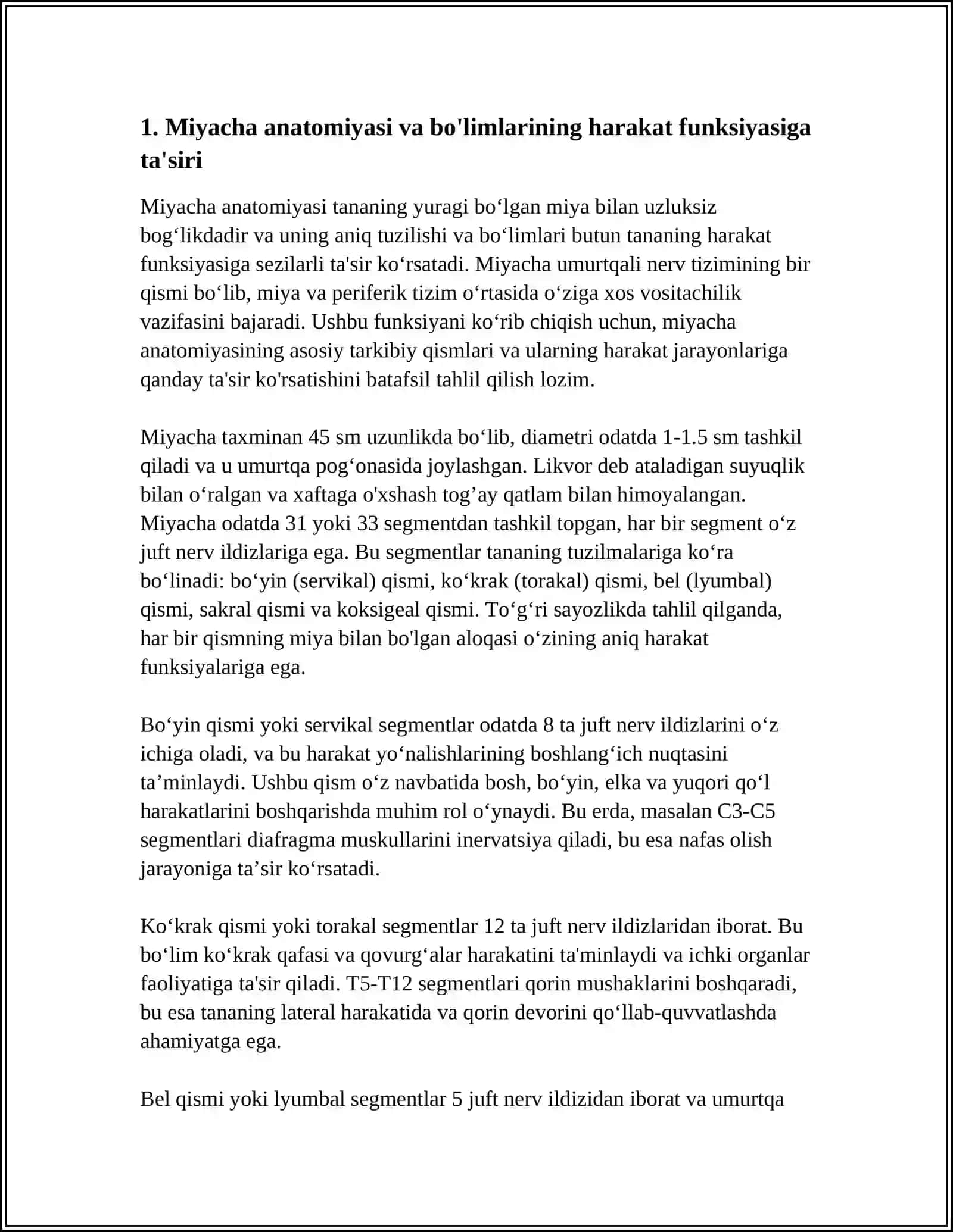 MIYACHA, HARAKAT FUNKSIYASIGA TA'SIRI 3