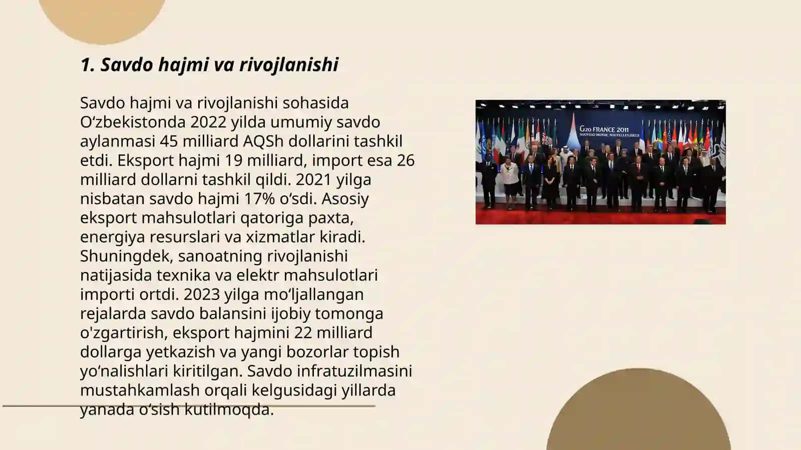 Savdo hajmi va rivojlanishi 3