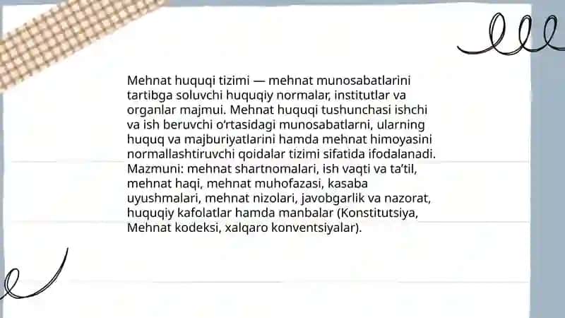 Mehnat huquqi tizimi 3