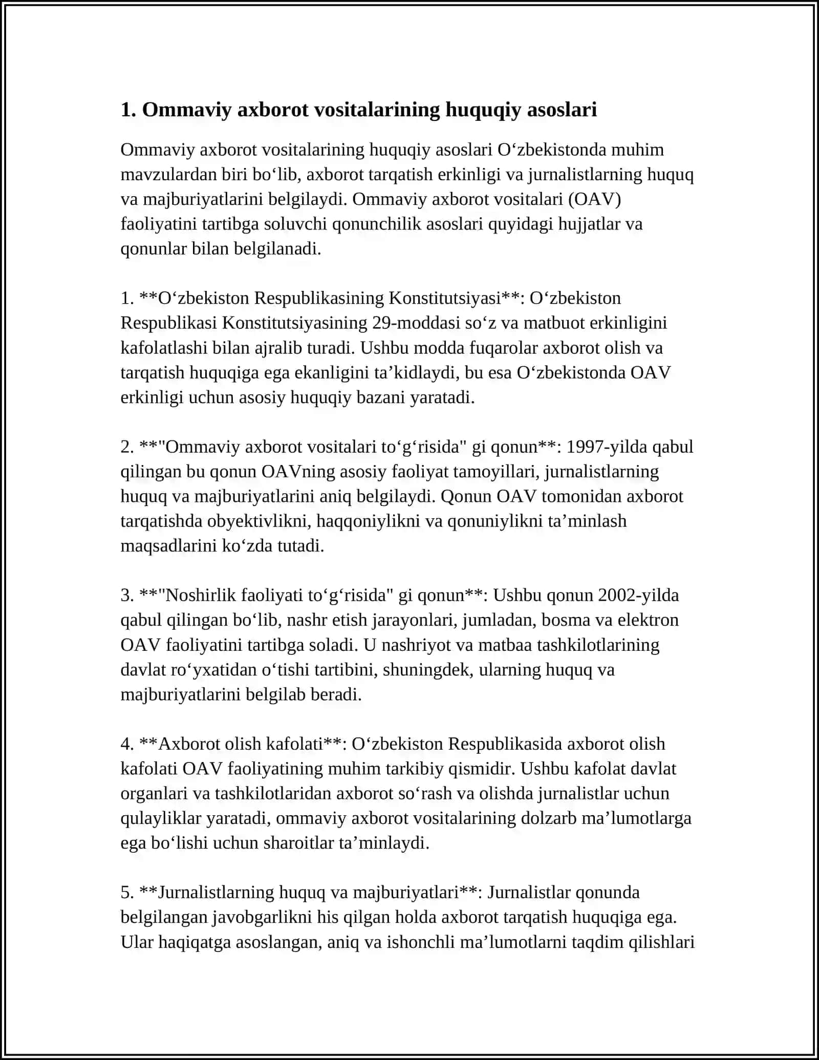 Ommaviy axborot vositalarining faoliyati 3