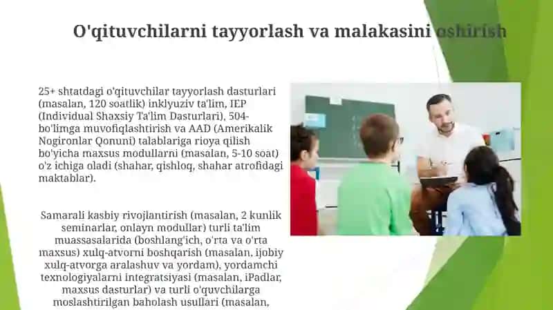 O'qituvchilarni tayyorlash va malakasini oshirish 3