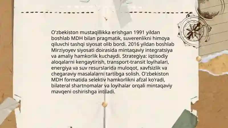 O'zbekistonning MDH dagi urni va mavqeining oshib borishi 3
