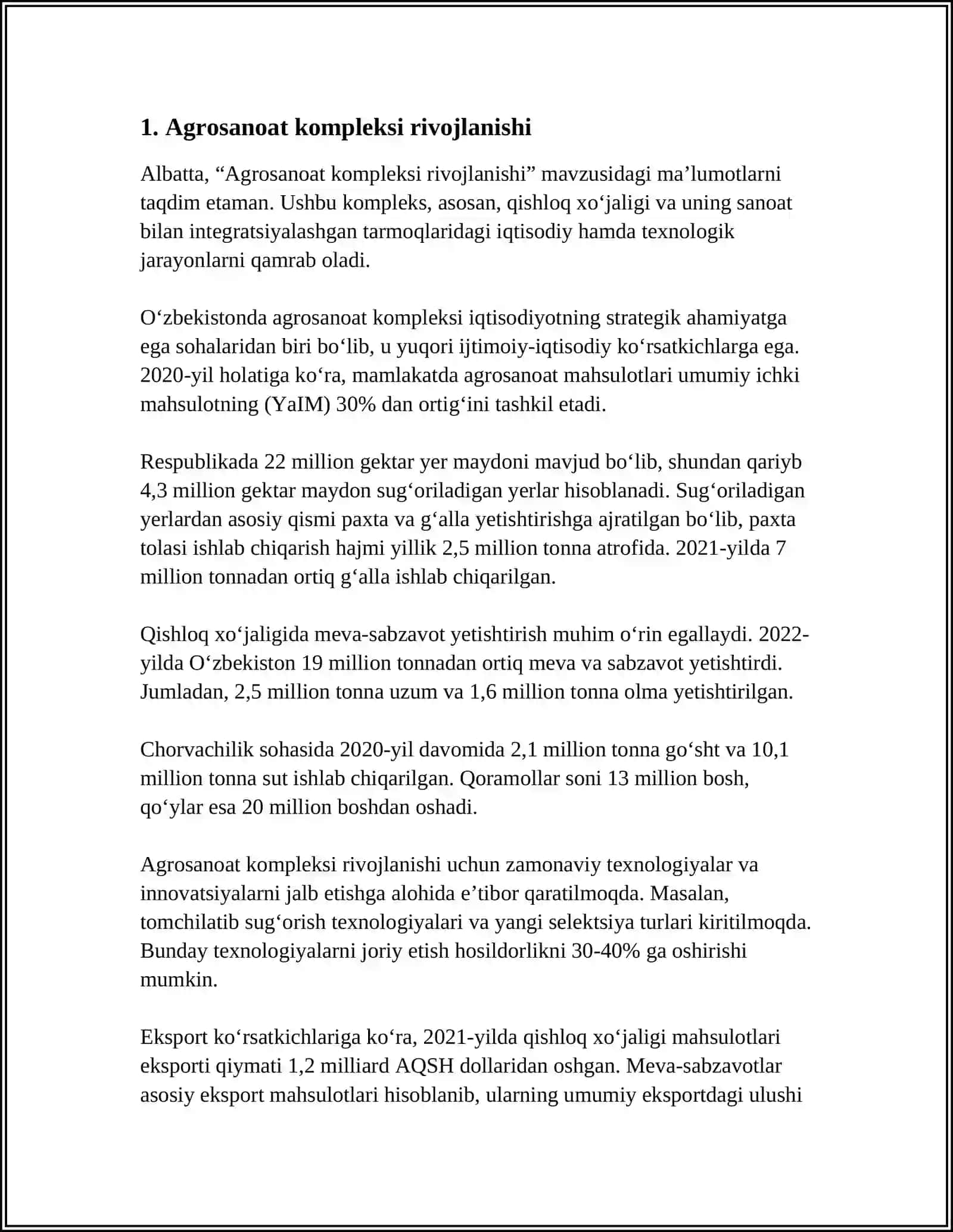 Agrosanoat kompleksi rivojlanishi 3