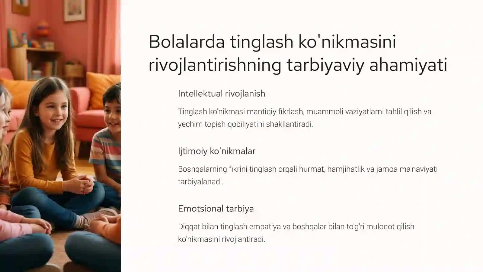 Bolalarni tinglashga o'rgatish 3