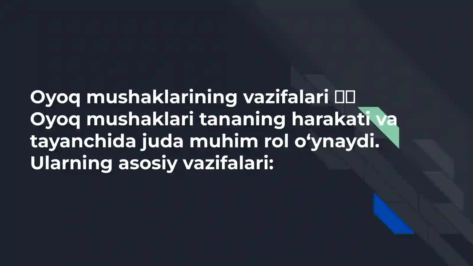 Oyoq muwaklarını vazıfası 3