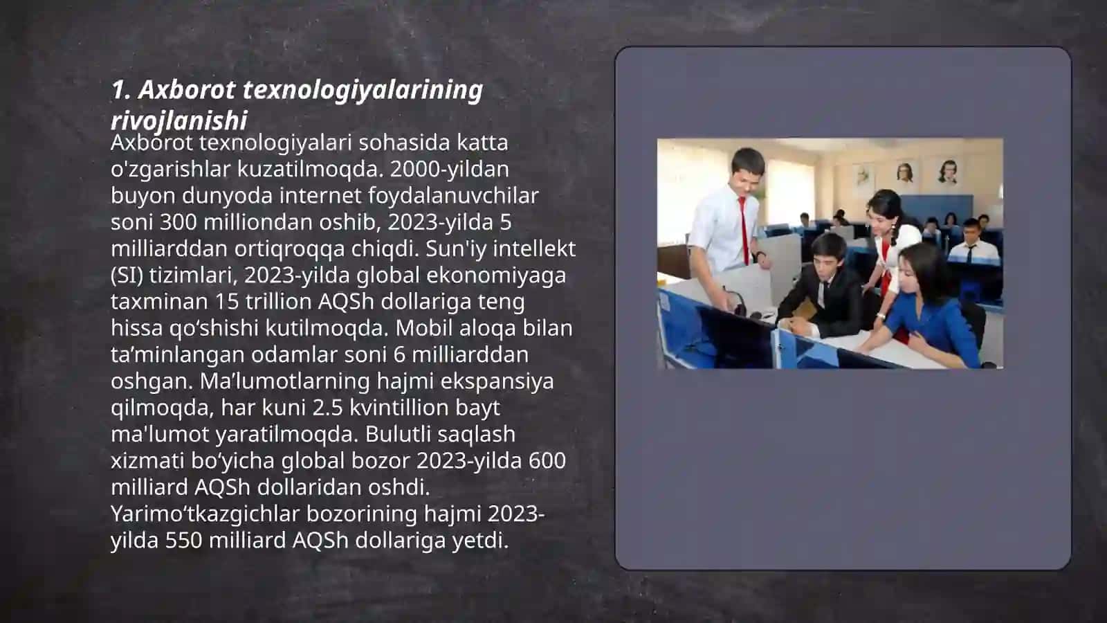 Axborotlashgan jamiyat va uning istiqbollari 3