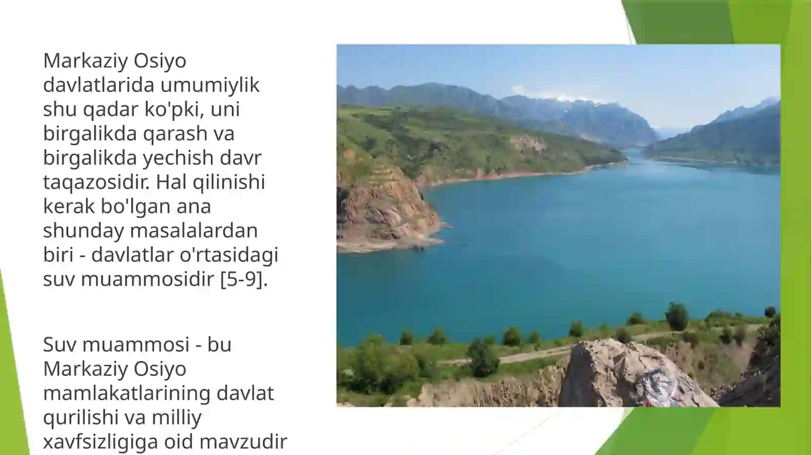 O’zbekiston Respublikasidagi suv muammosi. Orol fojiasi. 3