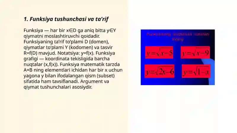 Funksiya tushunchasi 3