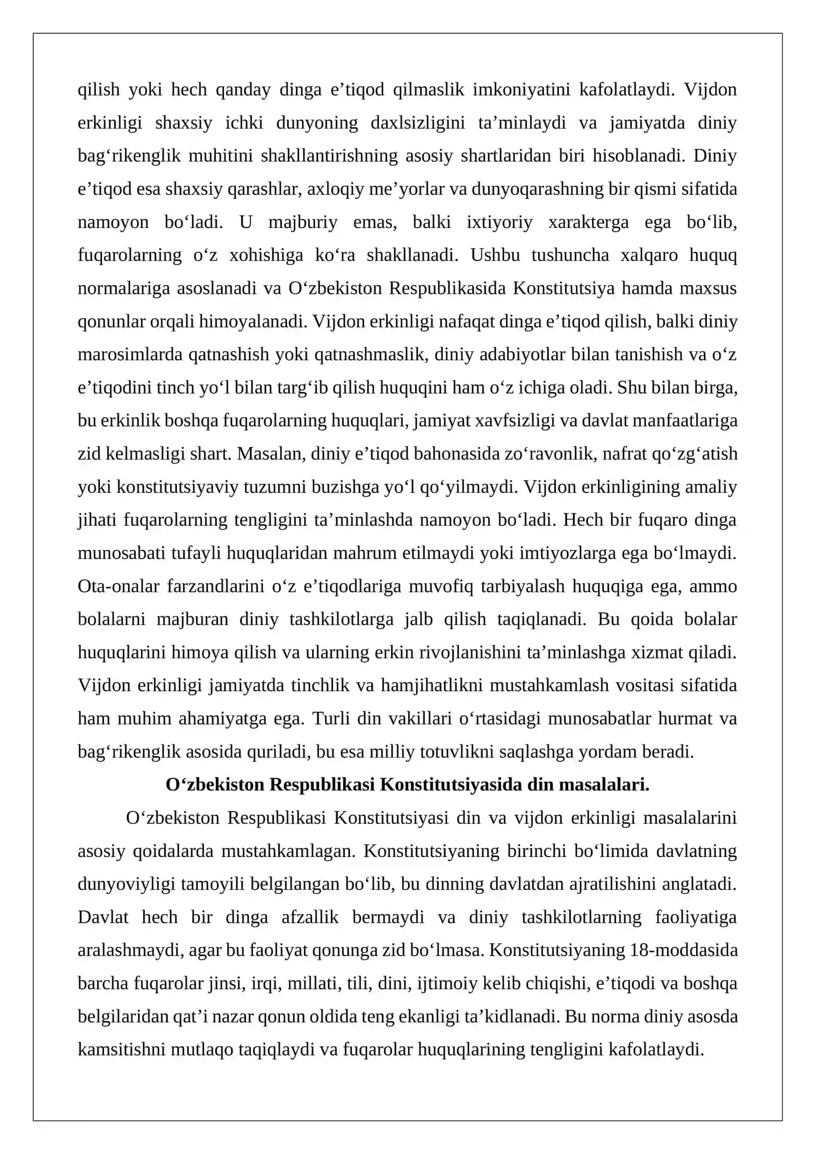 O‘zbekistonda din va diniy tashkilotlarga munosabat 3