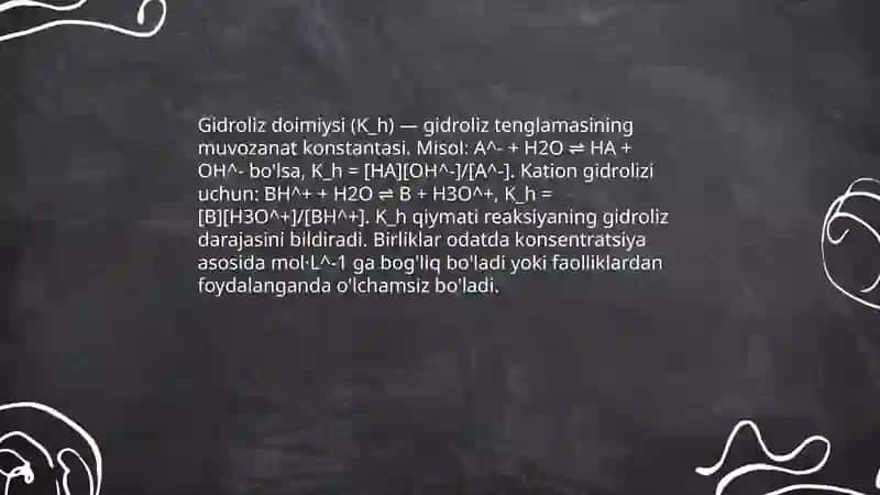 Gidroliz doimiysi va gidroliz darajasini aniqlash 3