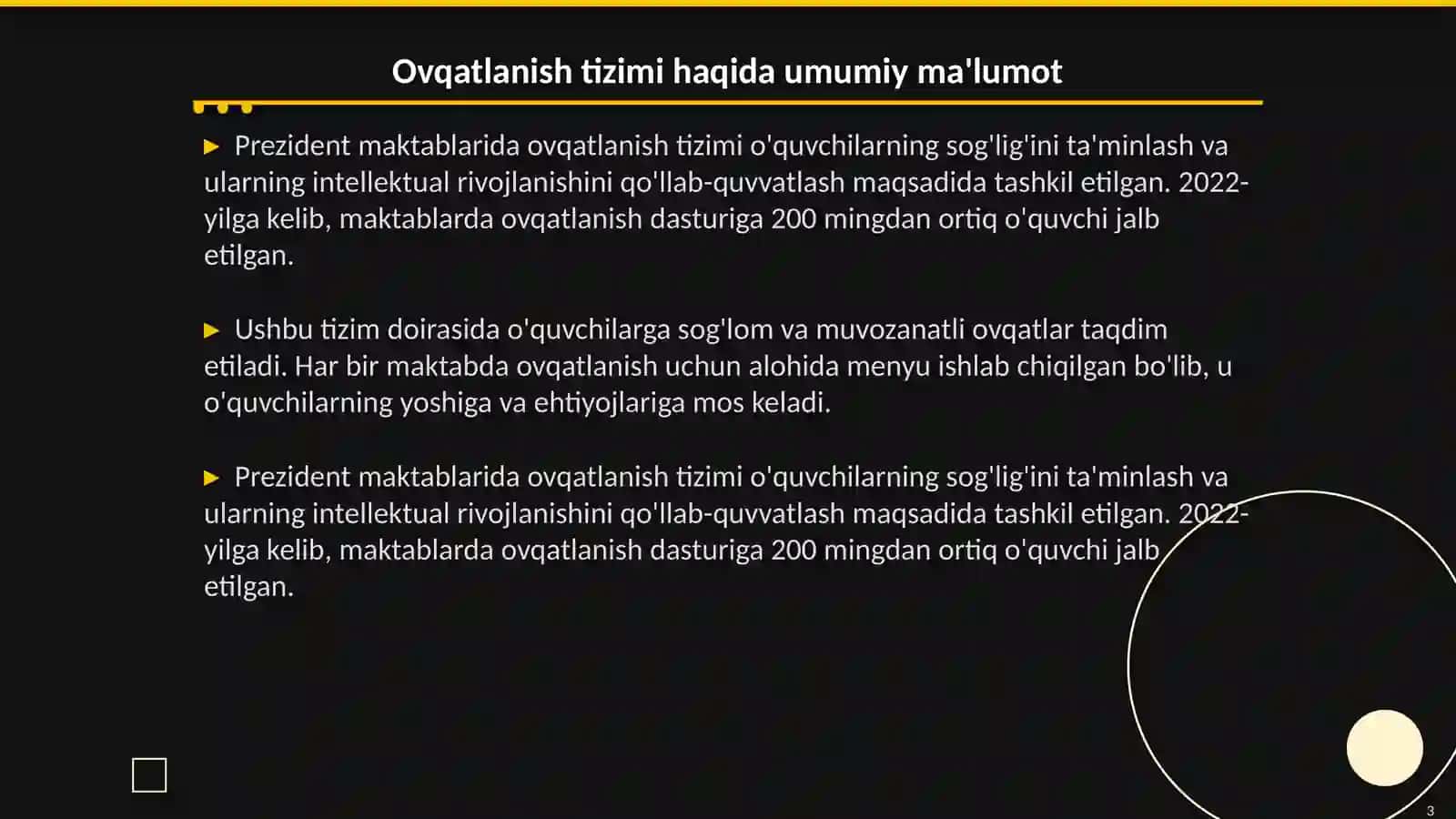Prezident maktablarida ovqatlanishni tahlil qilish 3