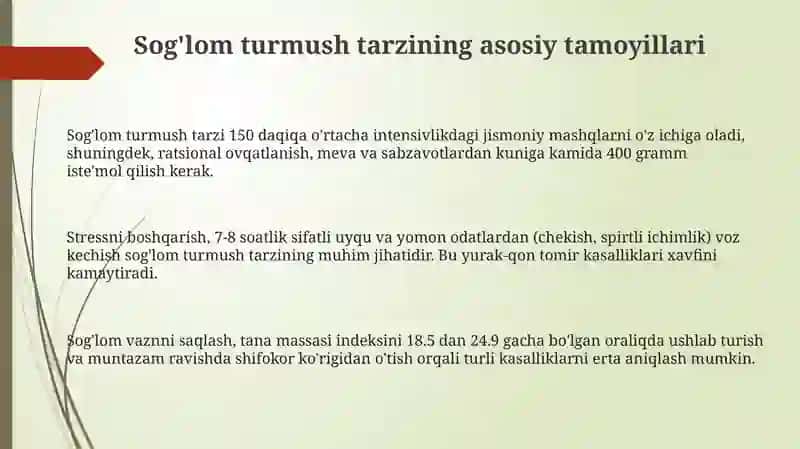 Sog'lom turmush tarzi. To'g'ri ovqatlanish 3