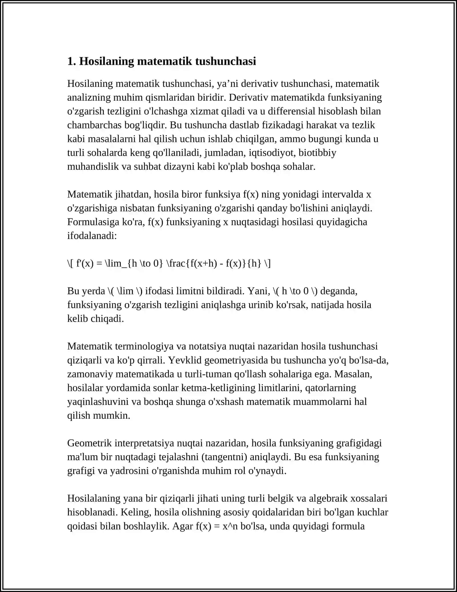 HOSILANING TASVIRI VA TASVIRNING HOSILASI 3