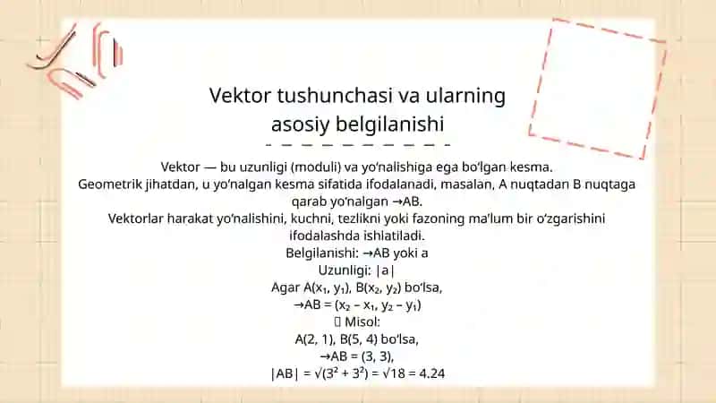 AmaliyMatematika "Vektorlar" 3