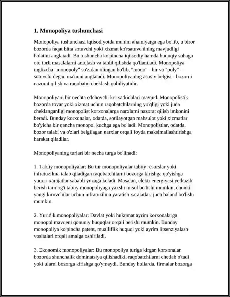 Monopoliya tushunchasi 3